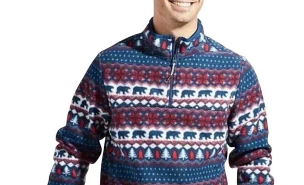 Chubbies The Bearly Wild 1/4 Zip Fleece Pullover Sweatshirt Mens Small